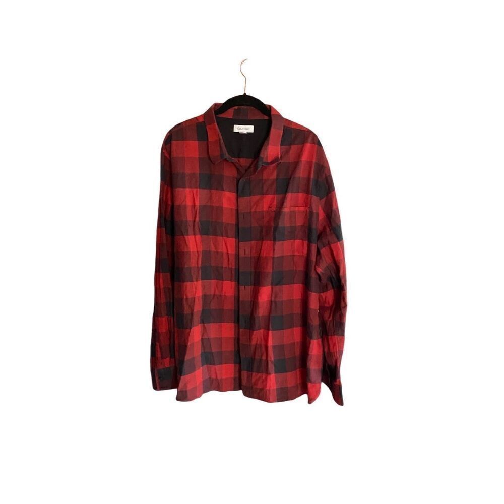Calvin Klein men’s buffalo plaid flannel shirt, size XXL